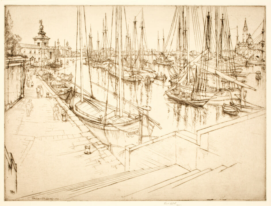 Venice – Shipping. Artist: Ernest David Roth. Date: 1931. Medium: etching.