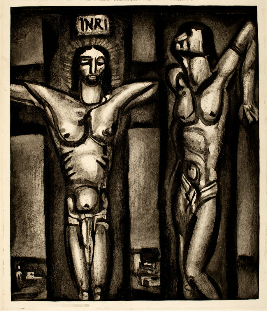 Crucifixion. Artist: Georges Rouault. Date: 1936. Medium: etching and aquatint with roulette work.