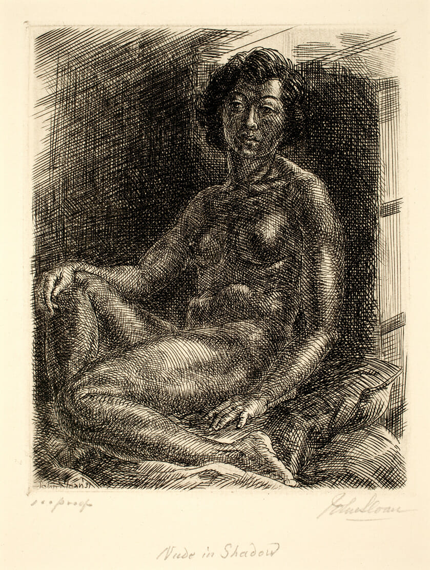 Nude in Shadow. Artist: John Sloan. Date: 1931. Medium: etching.