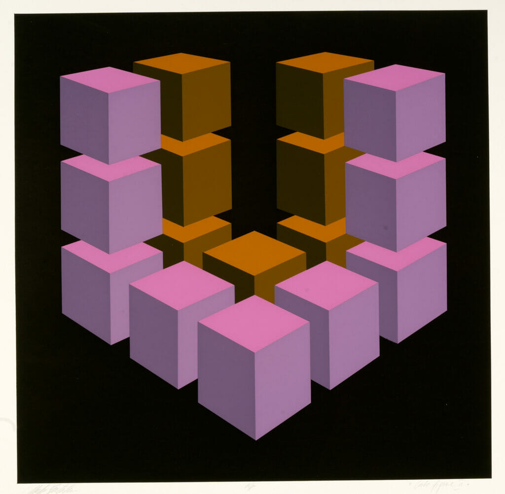 Cube Figure II. Artist: Marko Spalatin. Date: 1970. Medium: screenprint.