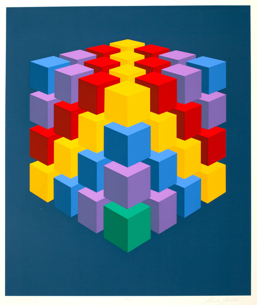 Multi Cube III. Artist: Marko Spalatin. Date: 1970. Medium: screenprint.