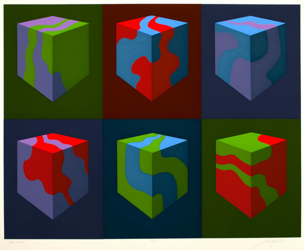 Six Cubes. Artist: Marko Spalatin. Date: 1970. Medium: screenprint.