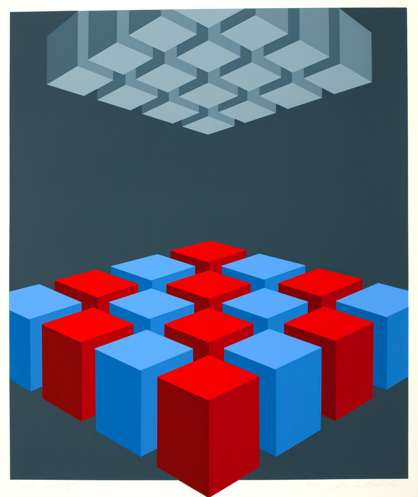 Cube Exit II. Artist: Marko Spalatin. Date: 1970. Medium: screenprint.