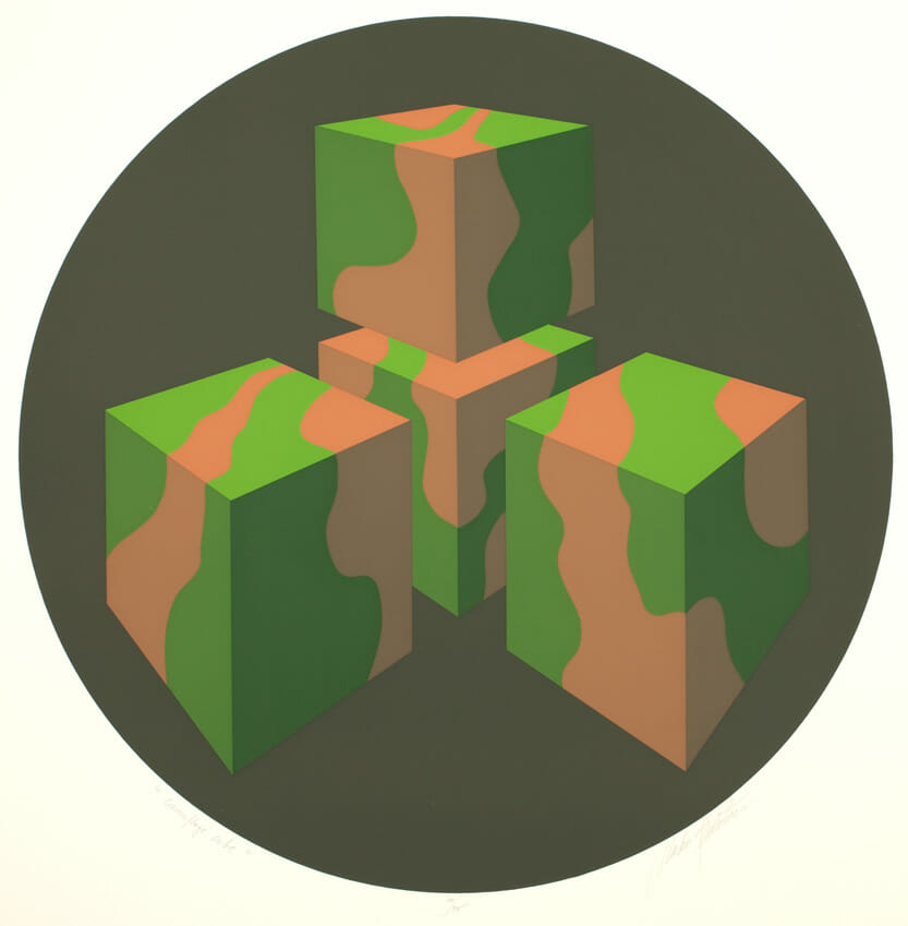 Camouflage Cube. Artist: Marko Spalatin. Date: 1970. Medium: screenprint.