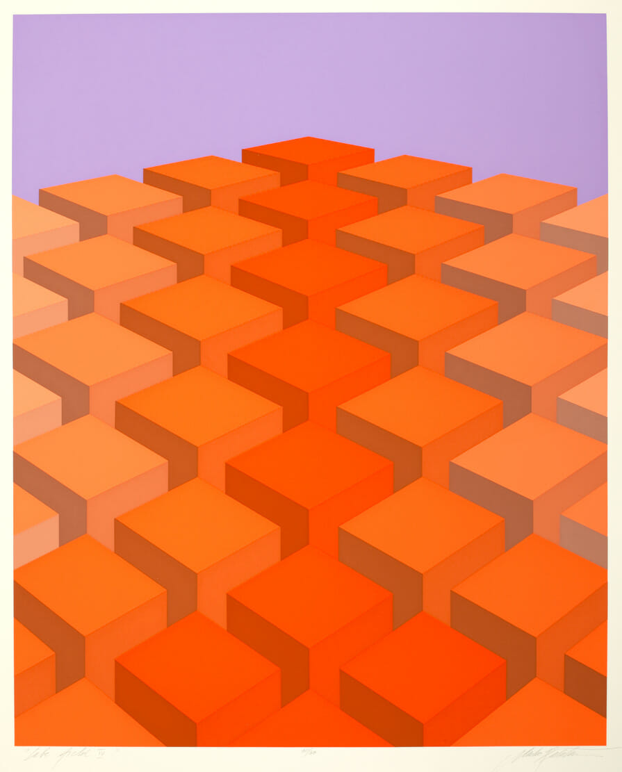 Cube Field IV. Artist: Marko Spalatin. Date: 1970. Medium: screenprint.