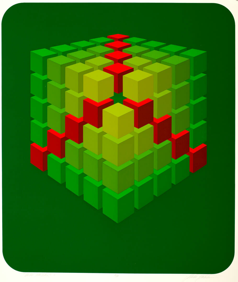 Cube Cluster I. Artist: Marko Spalatin. Date: 1971. Medium: screenprint.