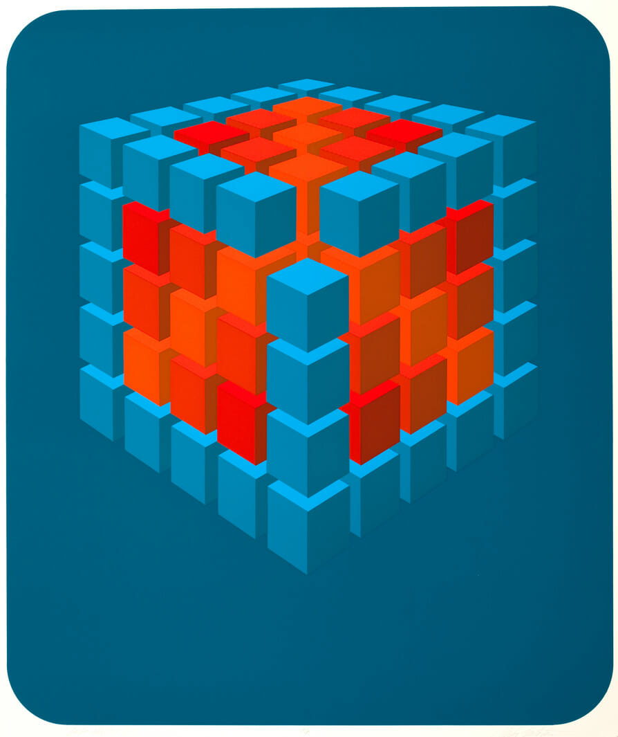 Cube Cluster III. Artist: Marko Spalatin. Date: 1971. Medium: screenprint.