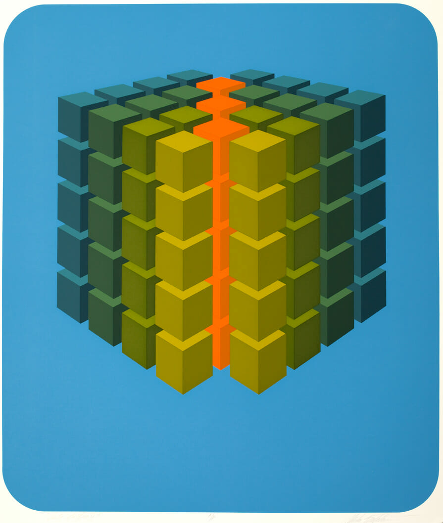 Cube Cluster V. Artist: Marko Spalatin. Date: 1971. Medium: screenprint.