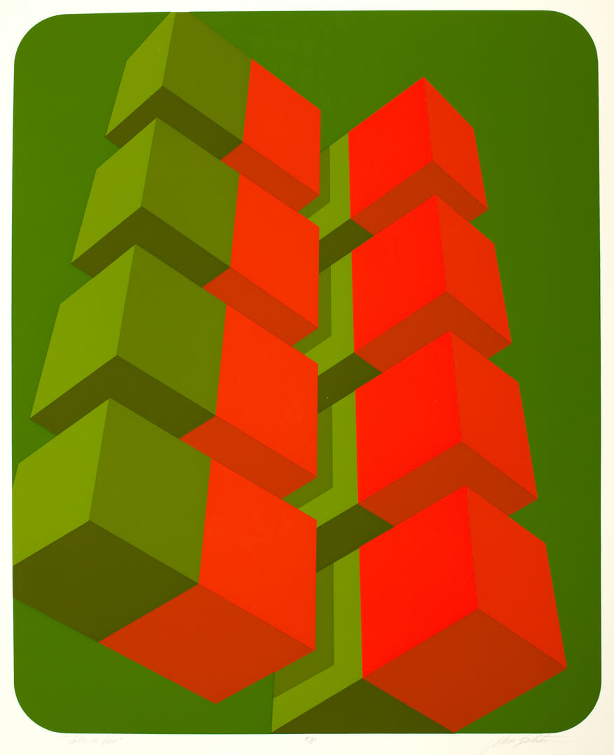 Cubes in Line. Artist: Marko Spalatin. Date: 1972. Medium: screenprint.