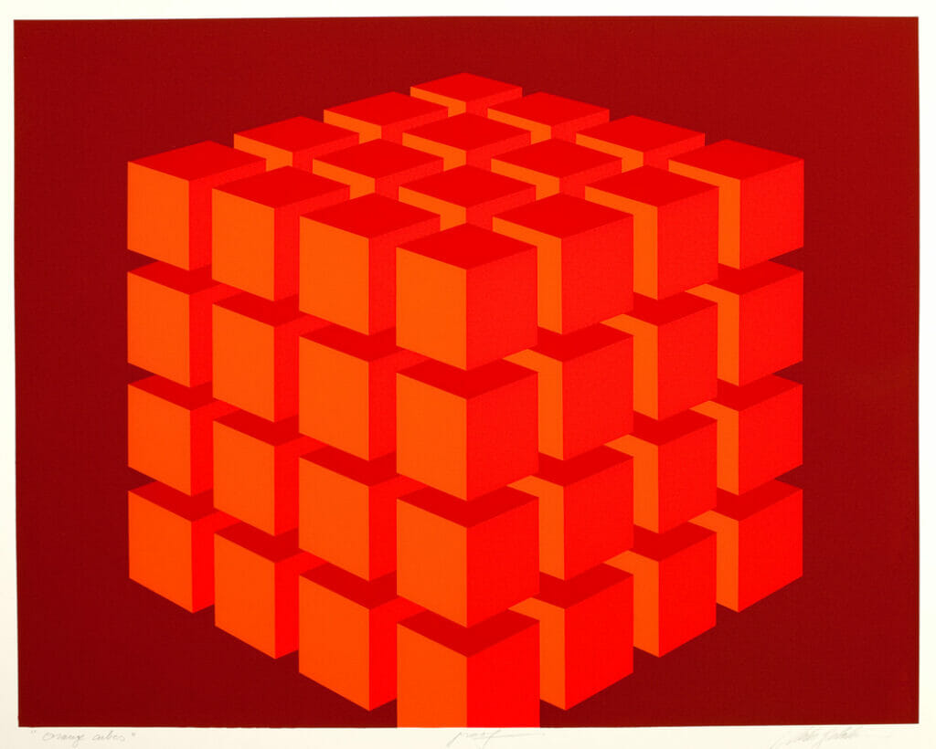 Orange Cubes. Artist: Marko Spalatin. Date: 1969. Medium: screenprint.