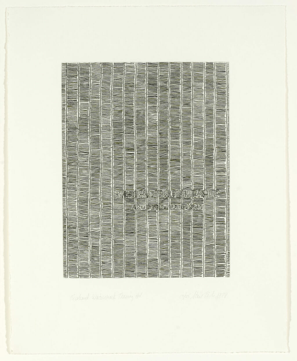 Freehand Watermark Tracing #1. Artist: Steve Reich. Date: 1978. Medium: soft ground etching.