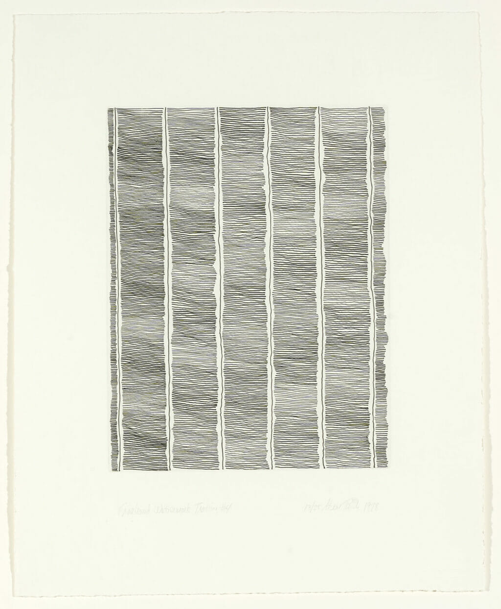 Freehand Watermark Tracing #4. Artist: Steve Reich. Date: 1978. Medium: soft ground etching.