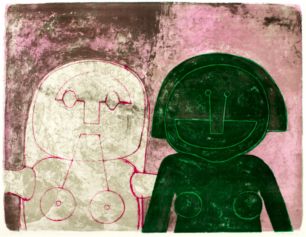 Deuxt têtes de femmes / Dos cabezas de mujer / Two Women’s Heads. Artist: Rufino Tamayo. Date: 1969. Medium: litografía sobre papel / lithograph on paper.