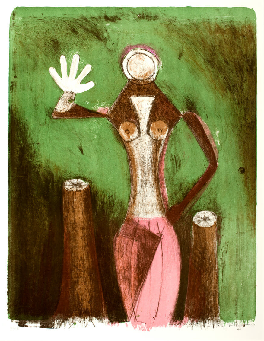 Femme en mauve / Mujer en lila / Woman in Lilac. Artist: Rufino Tamayo. Date: 1969. Medium: litografía sobre papel / lithograph on paper.