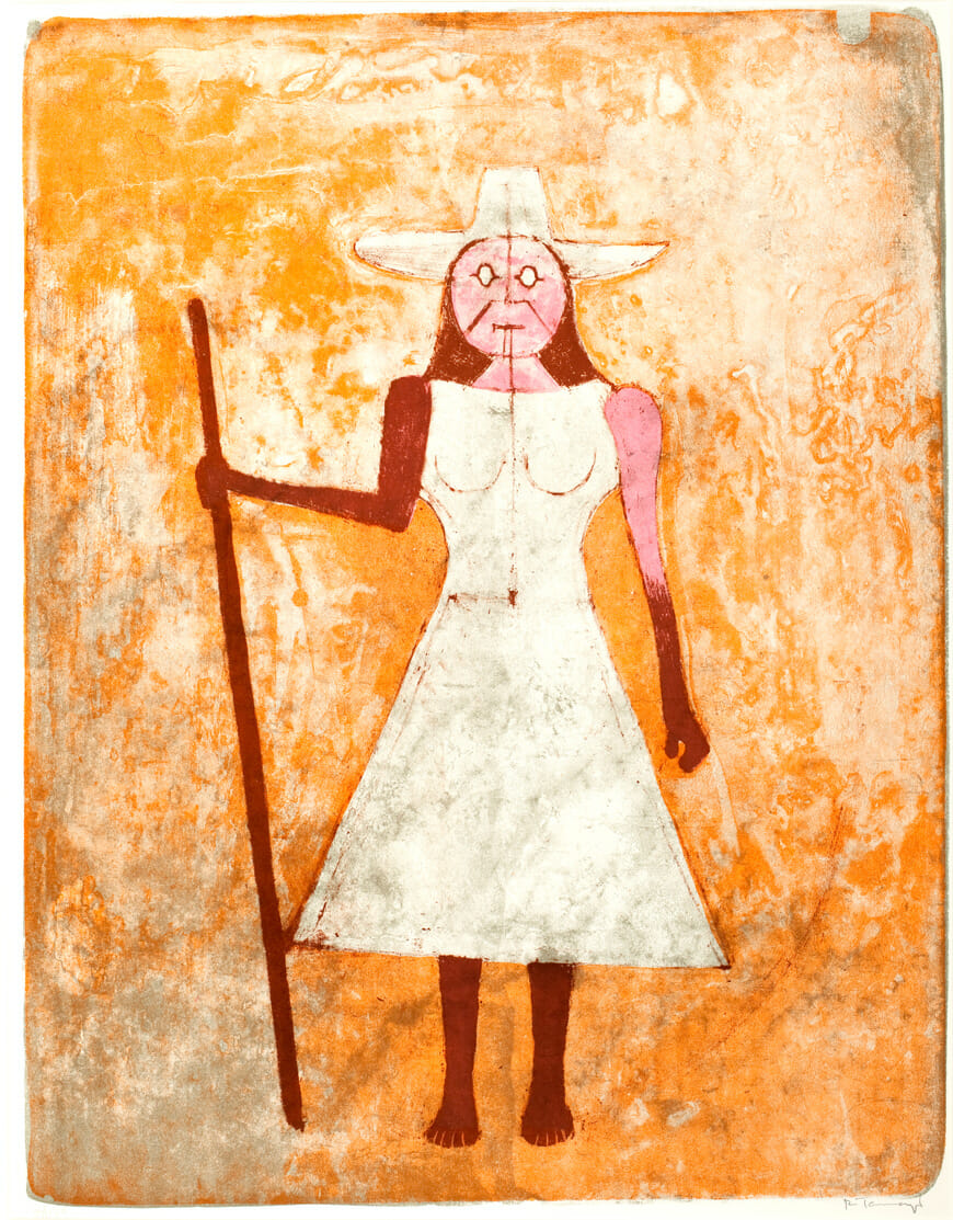 La paysanne / La campesina / The Peasant Woman. Artist: Rufino Tamayo. Date: 1969. Medium: litografía sobre papel / lithograph on paper.