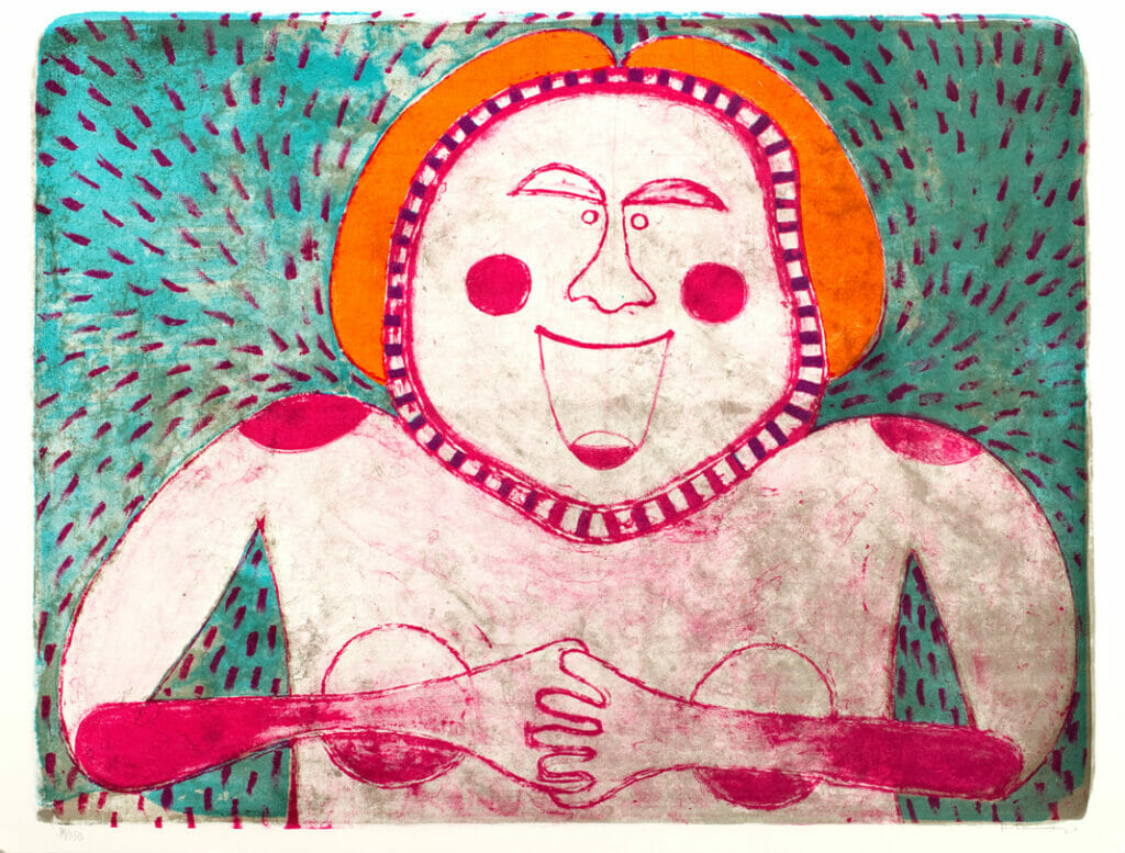 Femme souriante / Mujer sonriente / Smiling Woman. Artist: Rufino Tamayo. Date: 1969. Medium: litografía sobre papel / lithograph on paper.