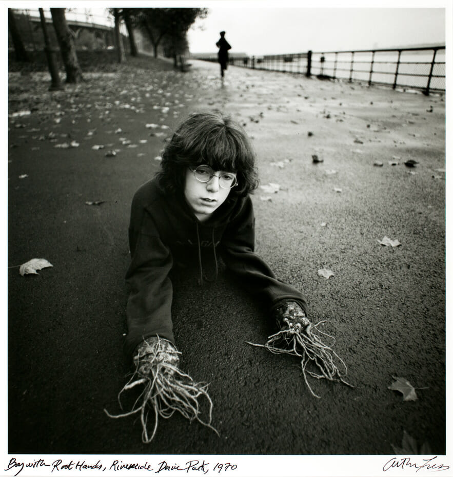 Boy with Root Hands, Riverside Drive Par. Artist: Arthur Tress. Date: 1970. Medium: gelatin silver print.