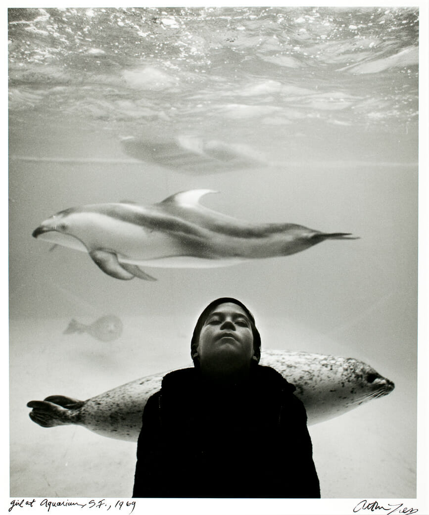 Girl at Aquarium, S.F.. Artist: Arthur Tress. Date: 1969. Medium: gelatin silver print.