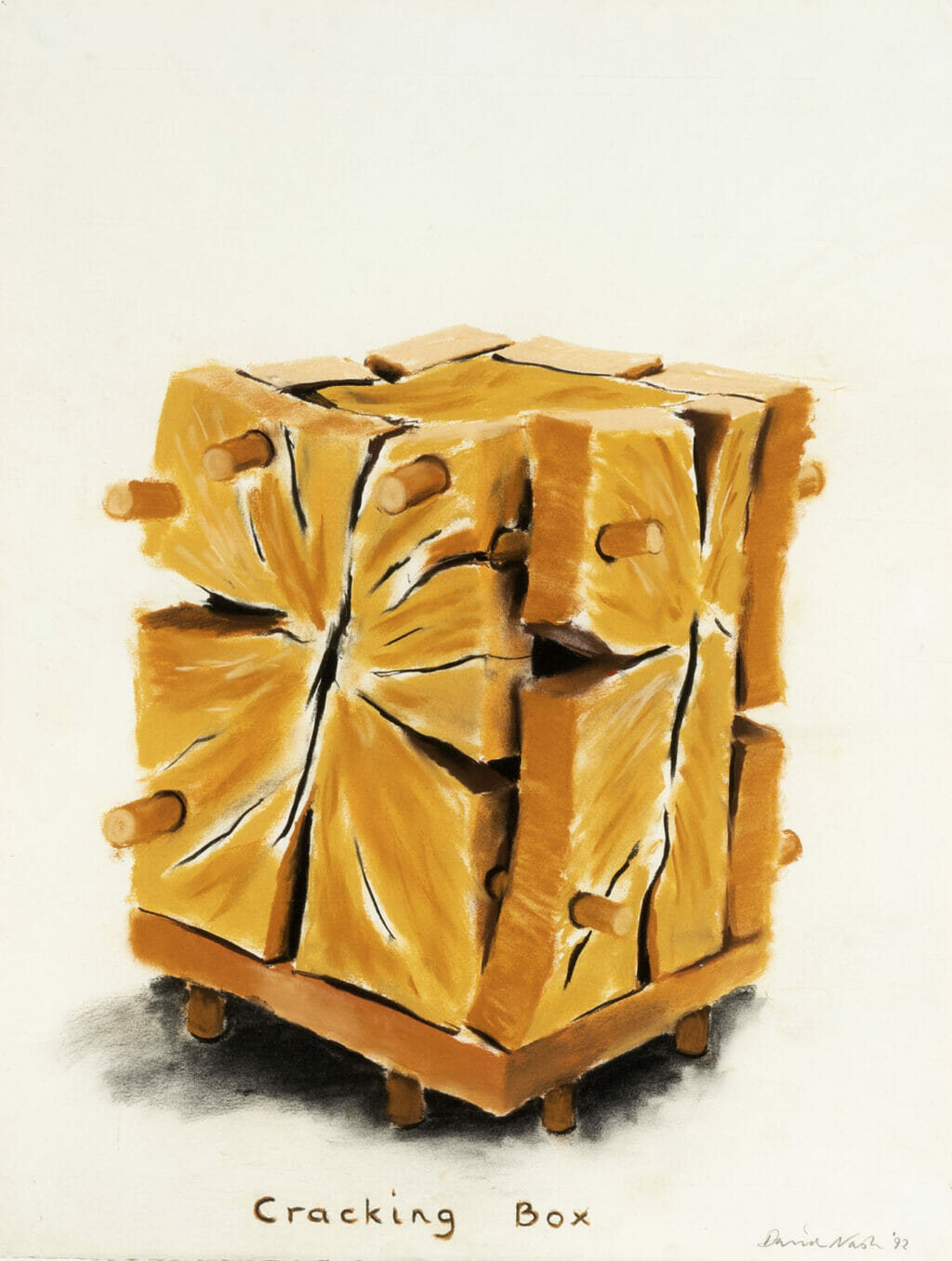 Cracking Box. Artist: David Nash. Date: 1992. Medium: pastel.