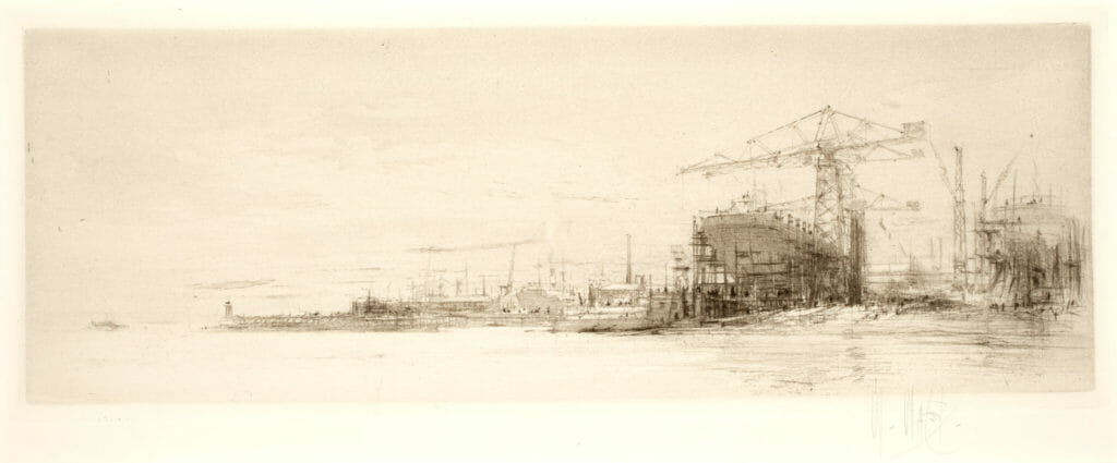 The Clyde. Artist: William Walcot. Date: 1922. Medium: etching, with drypoint and aquatint.