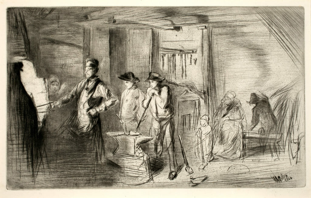 The Forge. Artist: James Abbott McNeill Whistler. Date: 1866. Medium: etching.