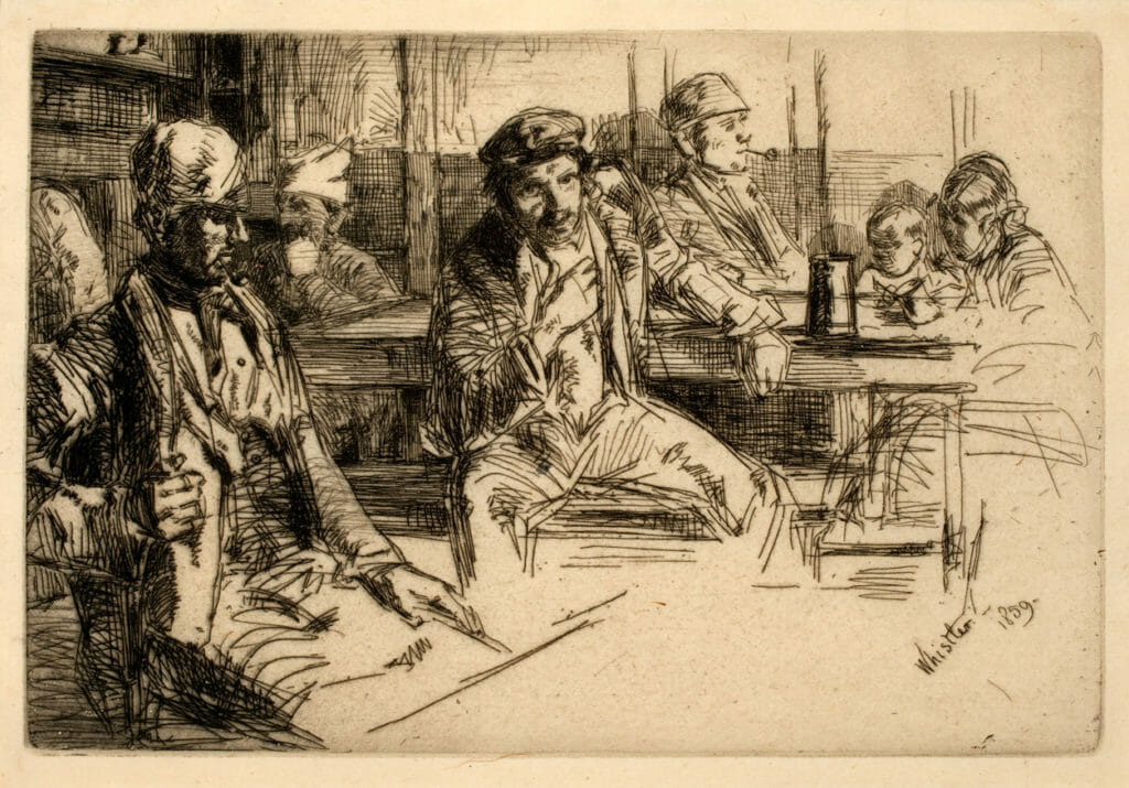 Longshoremen. Artist: James Abbott McNeill Whistler. Date: 1859. Medium: etching.