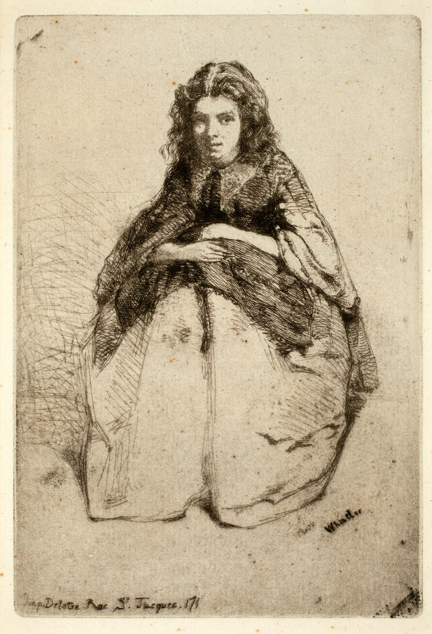 Fumette. Artist: James Abbott McNeill Whistler. Date: 1858. Medium: etching and drypoint.