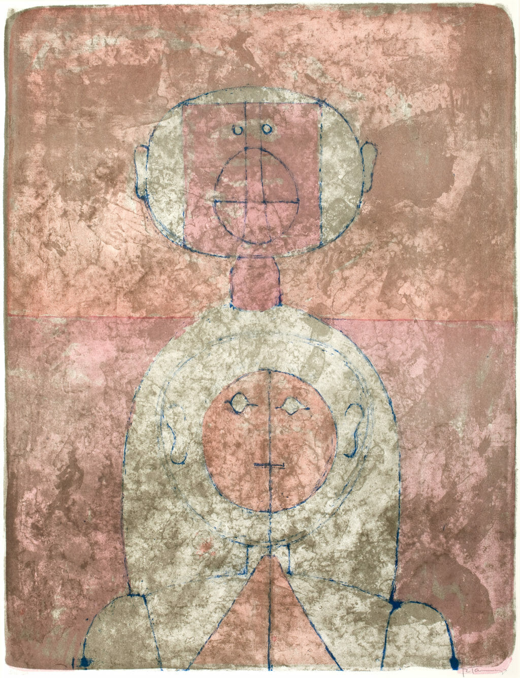 Deux têtes / Dos cabezas / Two Heads. Artist: Rufino Tamayo. Date: 1969. Medium: litografía sobre papel / lithograph on paper.