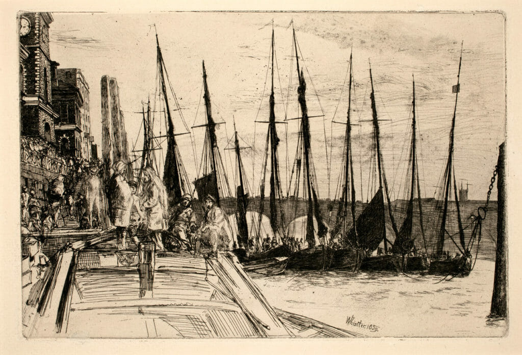 Billingsgate. Artist: James Abbott McNeill Whistler. Date: 1859. Medium: etching.