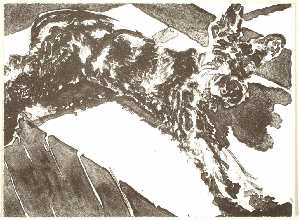 Dog Resting. Artist: John Robert Weaver. Date: 1979. Medium: lithograph, bleed print.