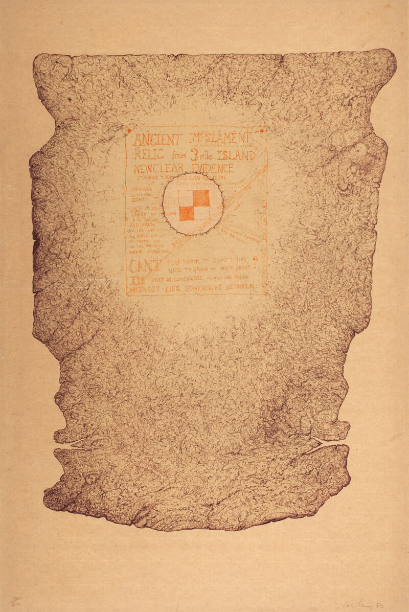 Three Mile Island. Artist: William T. Wiley. Date: 1980. Medium: lithograph.