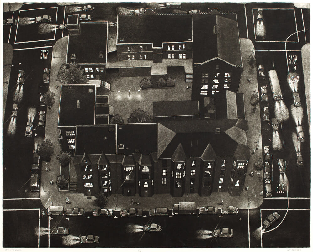 One City Block. Artist: Art Werger. Date: 1981. Medium: etching.