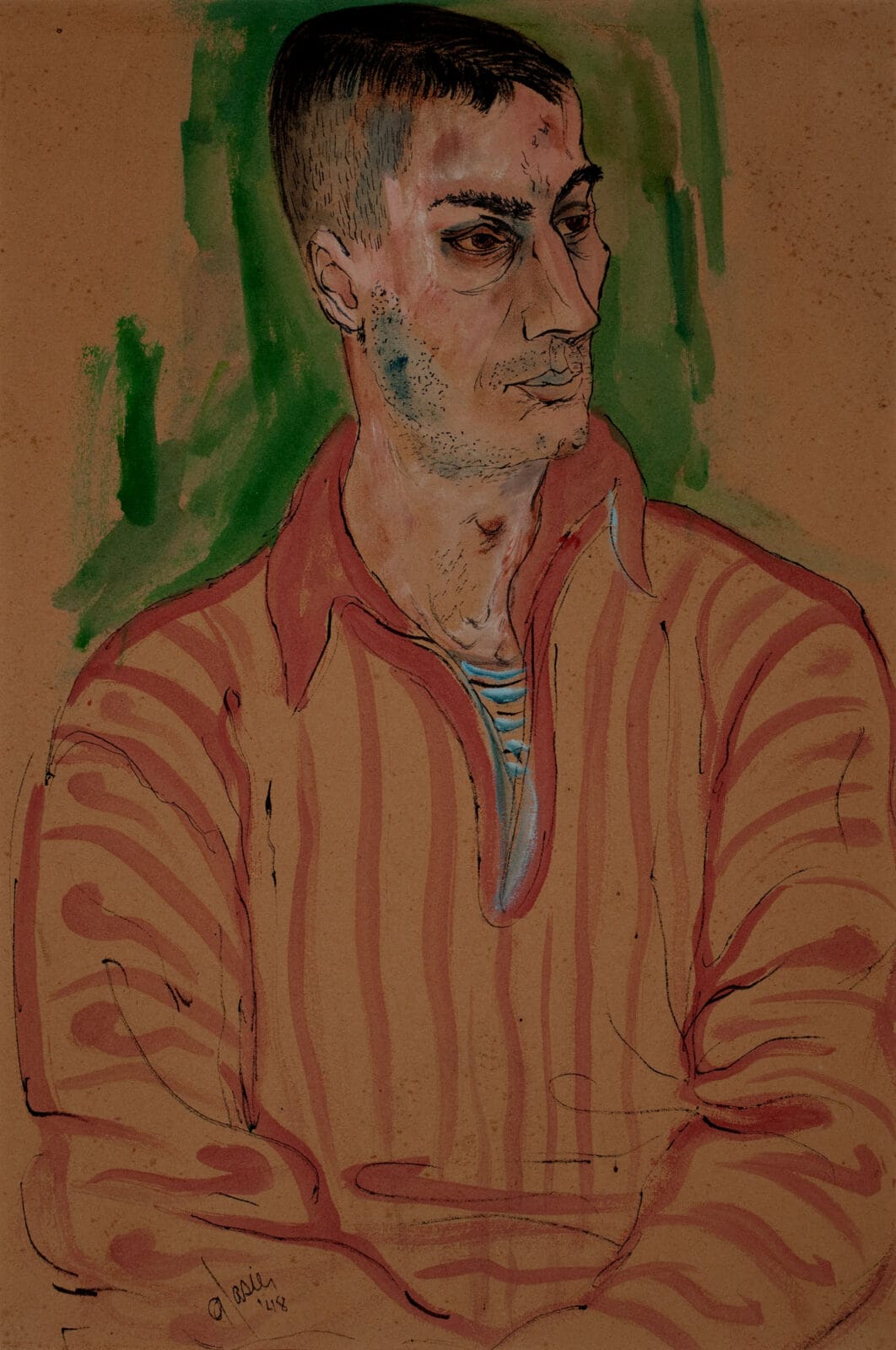 Portrait of Dudley Huppler. Artist: Marshall Glasier. Date: 1948. Medium: ink and watercolor on paper.