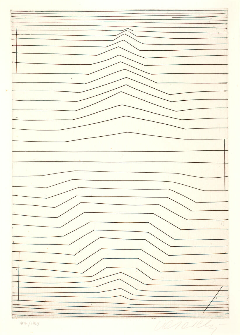 Code – Evolution. Artist: Victor Vasarely. Date: 1967. Medium: etching on paper.